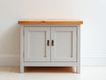 Buffet - Bois - 88x39x82 cm - Gris clair-Bois naturel - Style Shaker