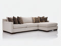 Canapé d'angle - Tissu - 297 x 168 x 84 cm - Beige - Style contemporain élégant