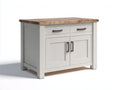 Buffet - Bois - 96x46x87 cm - Blanc cassé-Bois naturel - Maison de campagne
