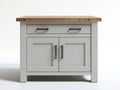 Buffet - Bois - 102x45x88 cm - Gris clair-Bois naturel - Contemporain