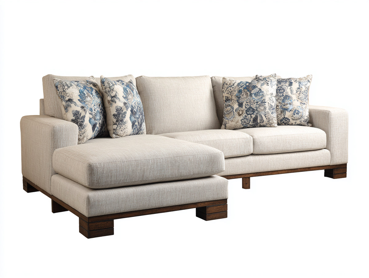 Canapé d'angle - Tissu - 301 x 171 x 86 cm - Beige - Style moderne naturel