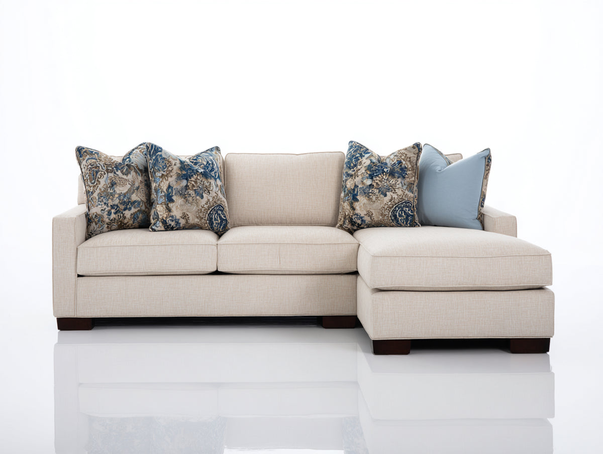 Canapé d'angle - Tissu - 284 x 168 x 85 cm - Beige - Style moderne élégant
