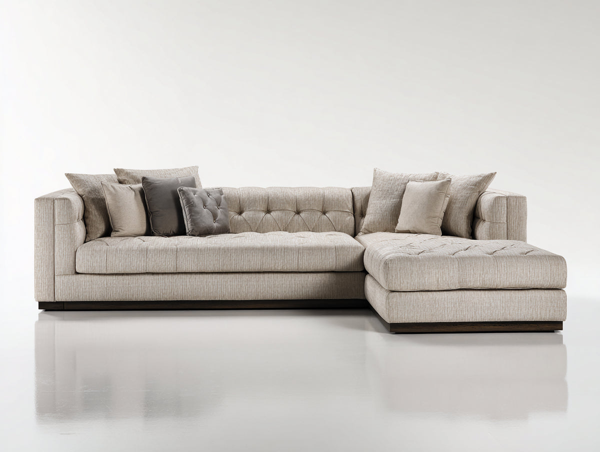 Canapé d'angle - Tissu - 294 x 170 x 82 cm - Beige - Style moderne