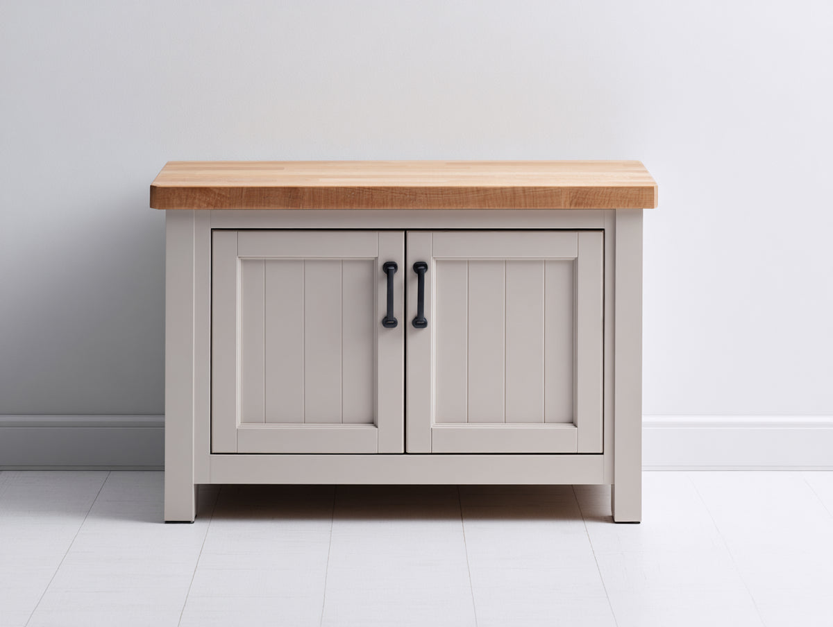 Buffet - Bois - 92x43x84 cm - Beige clair-Bois naturel - Maison de campagne