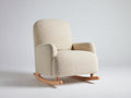 Fauteuil à bascule-Tissu bouclé-Bois-81x90x99 cm-Beige crème-Style minimaliste