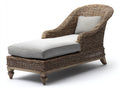 Bain de soleil - Rotin tressé-Tissu - 176 x 78 x 102 cm - Brun naturel-Beige - Style campagne