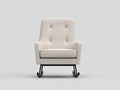 Fauteuil à bascule-Tissu bouclé-Métal-76x88x101 cm-Crème-Style contemporain