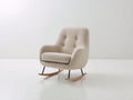 Fauteuil à bascule-Tissu bouclé-Bois-Métal-79x91x96 cm-Beige clair-Style contemporain