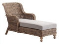 Bain de soleil - Rotin tressé-Tissu - 170 x 73 x 96 cm - Brun naturel-Beige - Style campagne