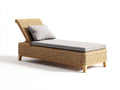 Bain de soleil - Rotin tressé-Tissu - 198 x 72 x 91 cm - Miel-Beige clair - Style naturel