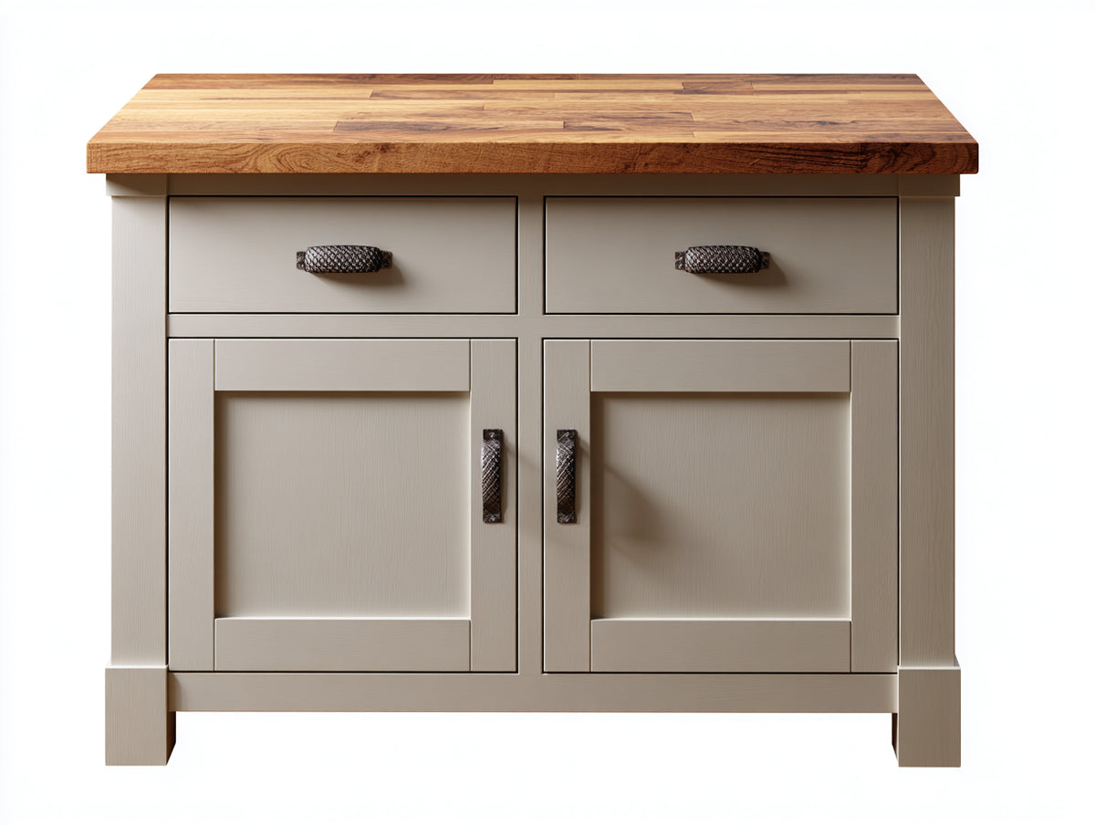 Buffet - Bois - 92x43x88 cm - Beige clair-Bois naturel - Rustique
