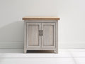 Buffet - Bois - 78x38x84 cm - Blanc patiné-Bois naturel - Rustique