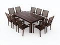Salon de jardin repas - Bois - 240 x 100 x 75cm - Brun foncé - Style rustique