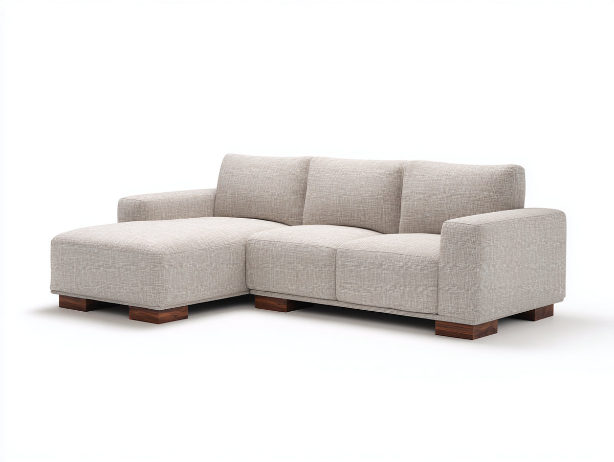 Canapé d'angle - Tissu - 274 x 165 x 82 cm - Beige - Style minimaliste