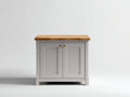 Buffet - Bois - 86x42x84 cm - Gris perle-Bois naturel - Contemporain