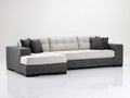 Canapé d'angle - Tissu - 294 x 168 x 85 cm - Beige-Anthracite - Style urbain moderne
