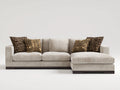Canapé d'angle - Tissu - 286 x 164 x 83 cm - Beige - Style moderne épuré