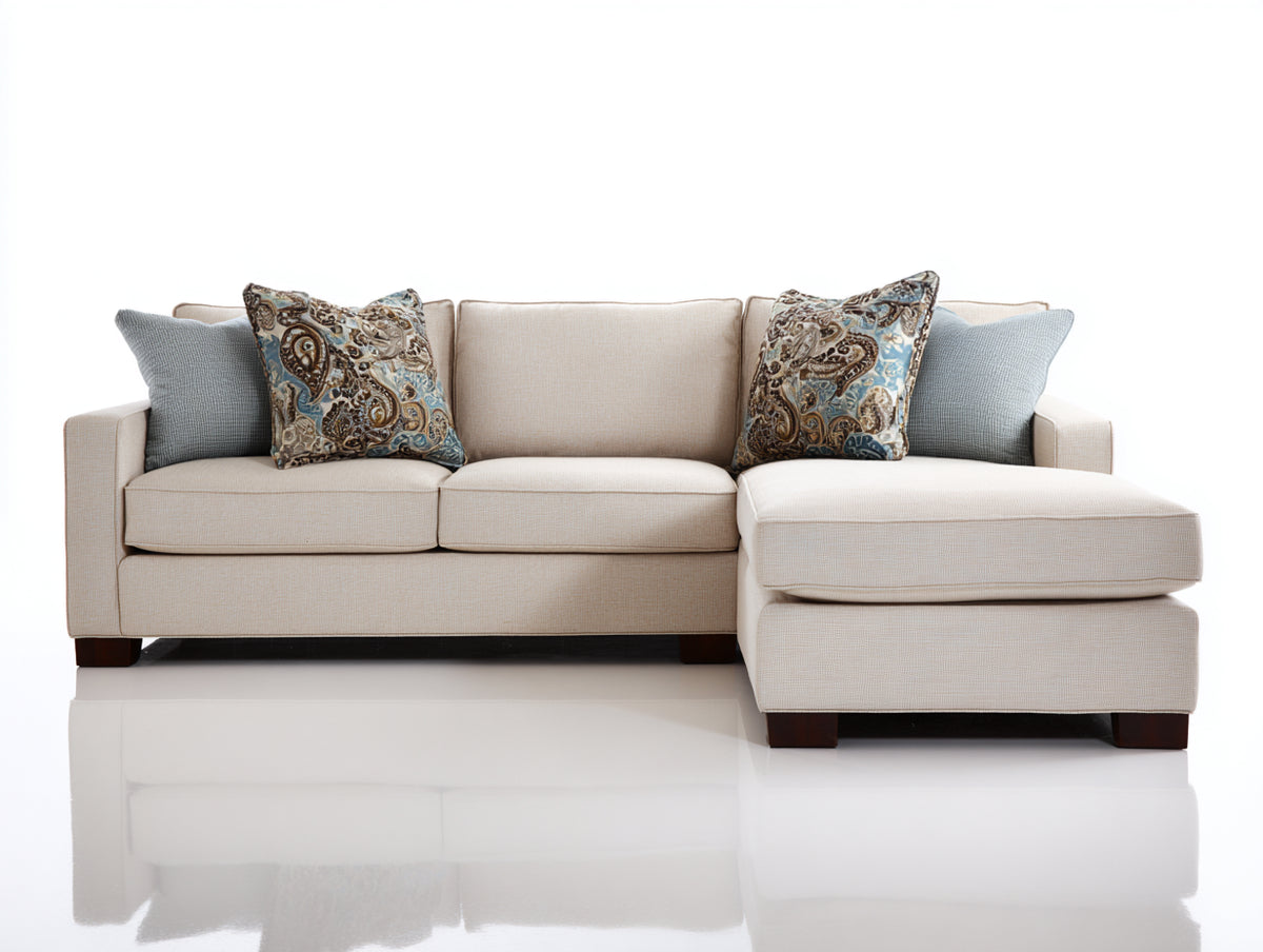 Canapé d'angle - Tissu - 278 x 164 x 83 cm - Beige clair - Style contemporain