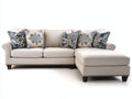 Canapé d'angle - Tissu - 286 x 173 x 89 cm - Beige - Style classique contemporain