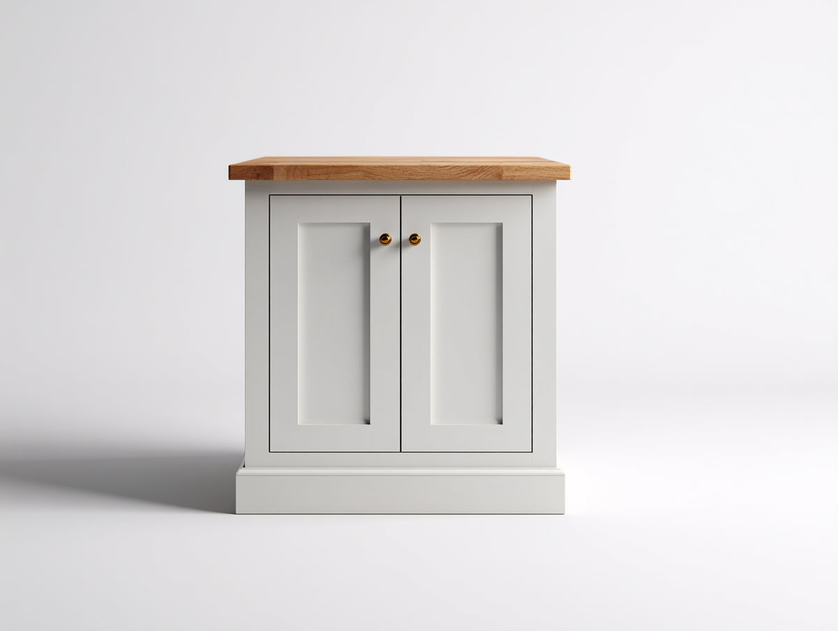 Buffet - Bois - 82x40x82 cm - Blanc-Bois naturel - Minimaliste