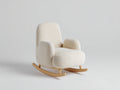 Fauteuil à bascule-Tissu bouclé-Bois-82x91x100 cm-Crème-Style contemporain