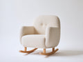 Fauteuil à bascule-Tissu bouclé-Bois-81x89x86 cm-Crème-Style minimaliste